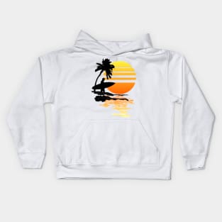 Surfing Sunrise Kids Hoodie